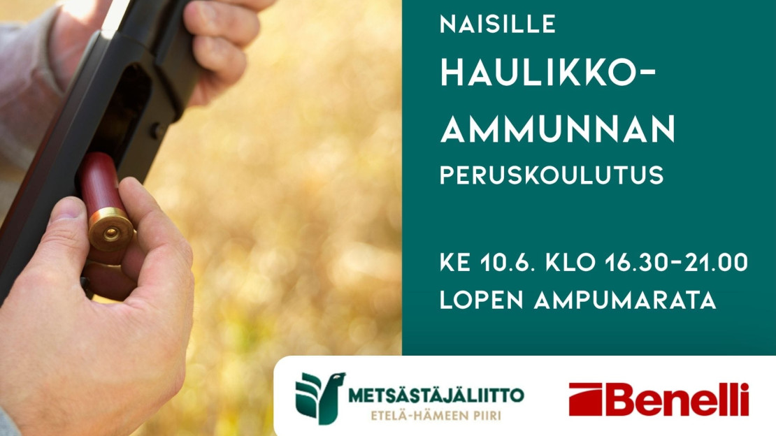 naisille haulikkoammunnan peruskoulutus