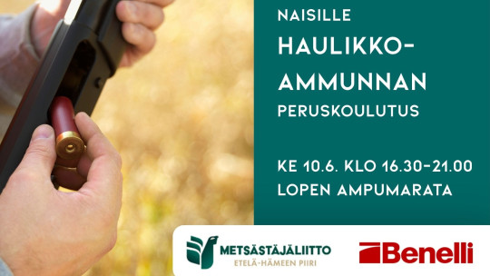 naisille haulikkoammunnan peruskoulutus